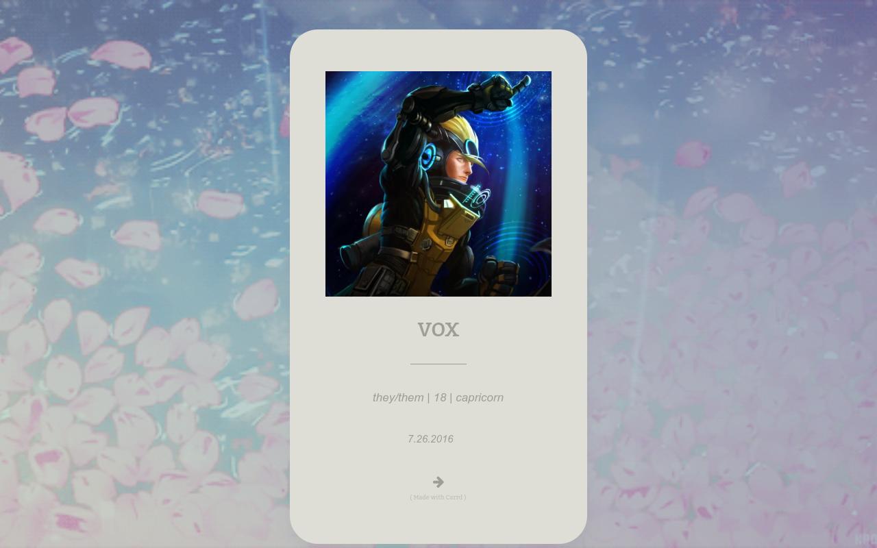 Carrd profile picture for @vox